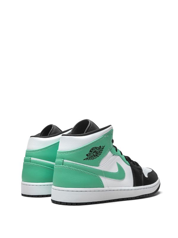 Nike Men's AIR Jordan 1 MID Black/White Leather Sneaker