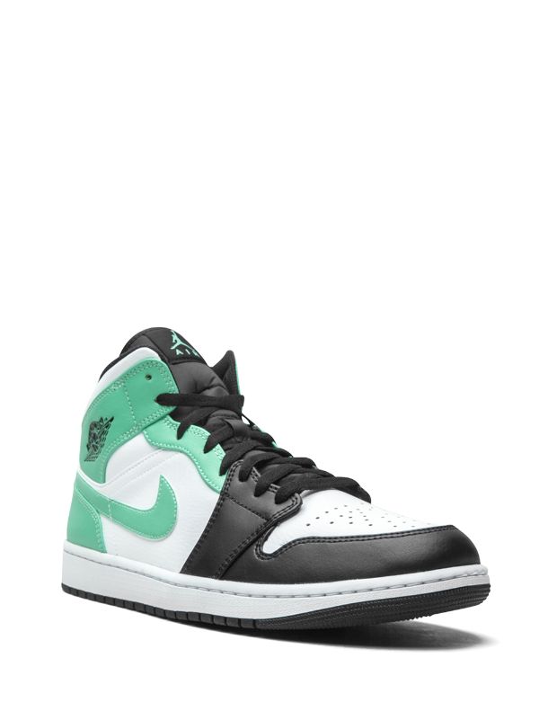 Nike Men's AIR Jordan 1 MID Black/White Leather Sneaker